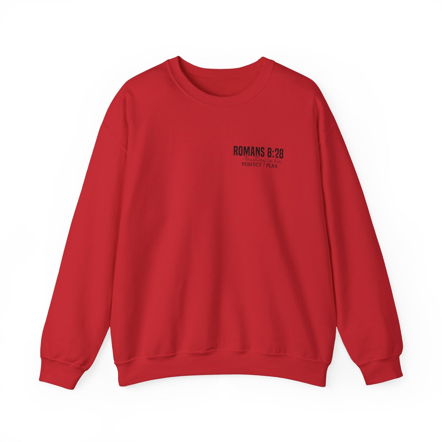 Faith-Inspired Unisex Crewneck Sweatshirt - Romans 8:28 Design