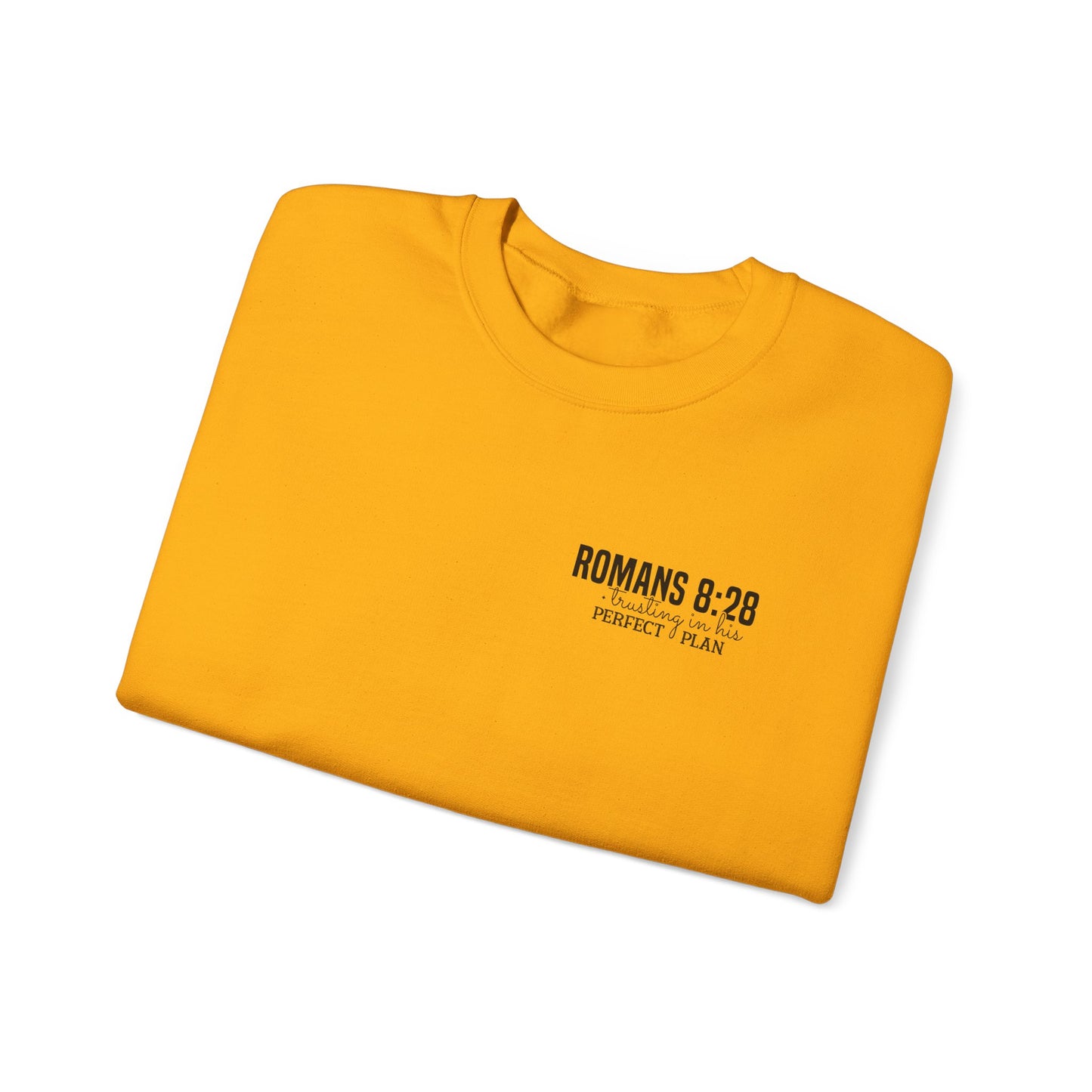 Faith-Inspired Unisex Crewneck Sweatshirt - Romans 8:28 Design