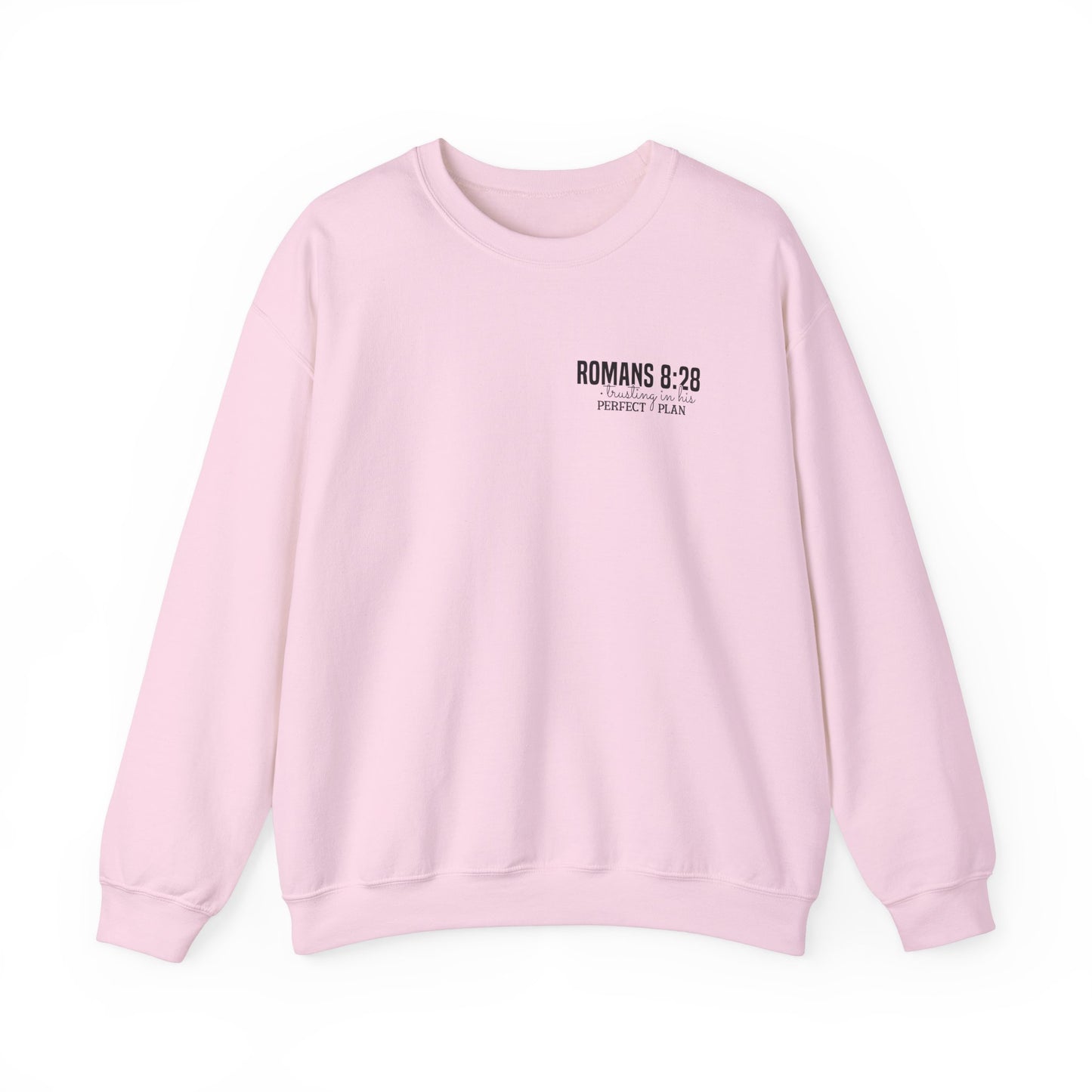 Faith-Inspired Unisex Crewneck Sweatshirt - Romans 8:28 Design
