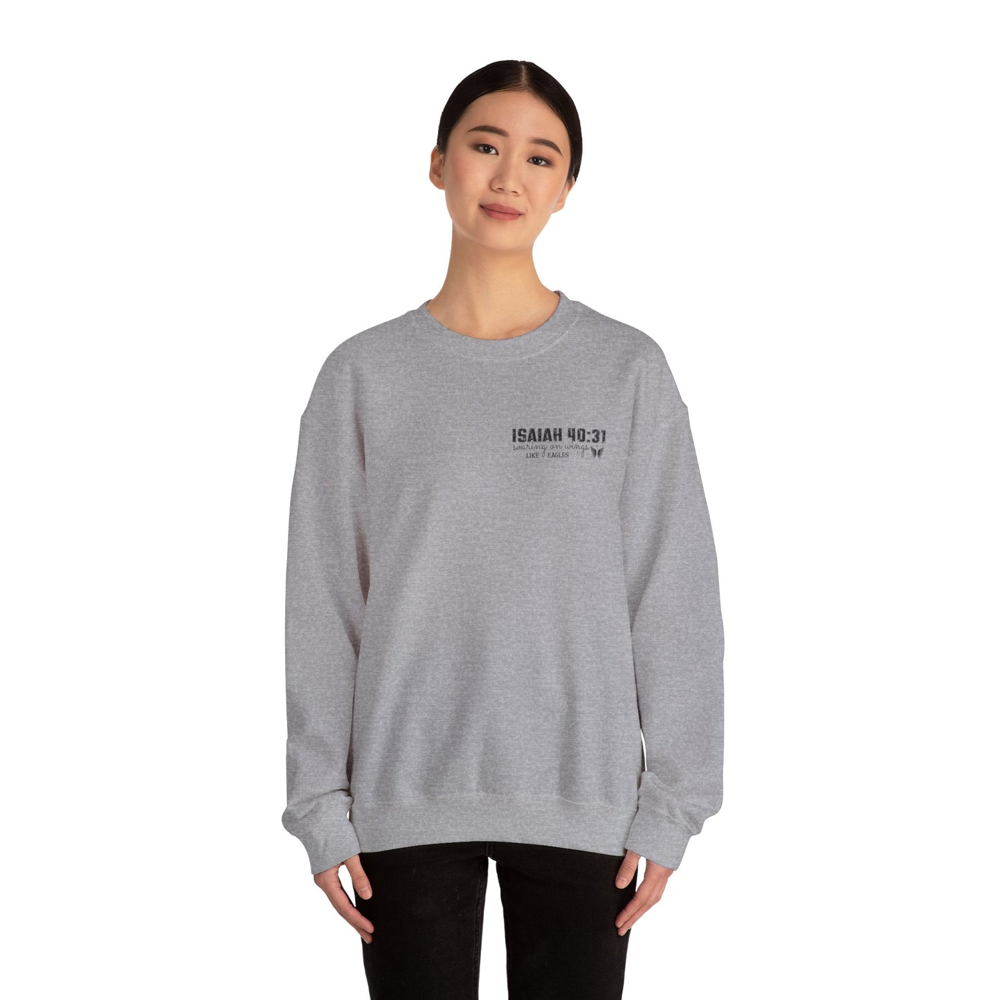 Faith-Inspired Unisex Crewneck Sweatshirt - Isaiah 40:31 Design