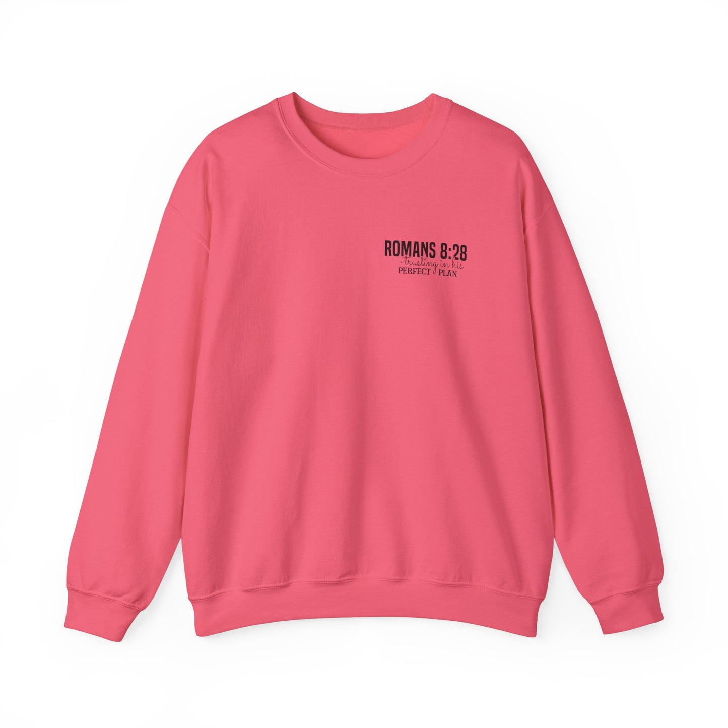 Faith-Inspired Unisex Crewneck Sweatshirt - Romans 8:28 Design