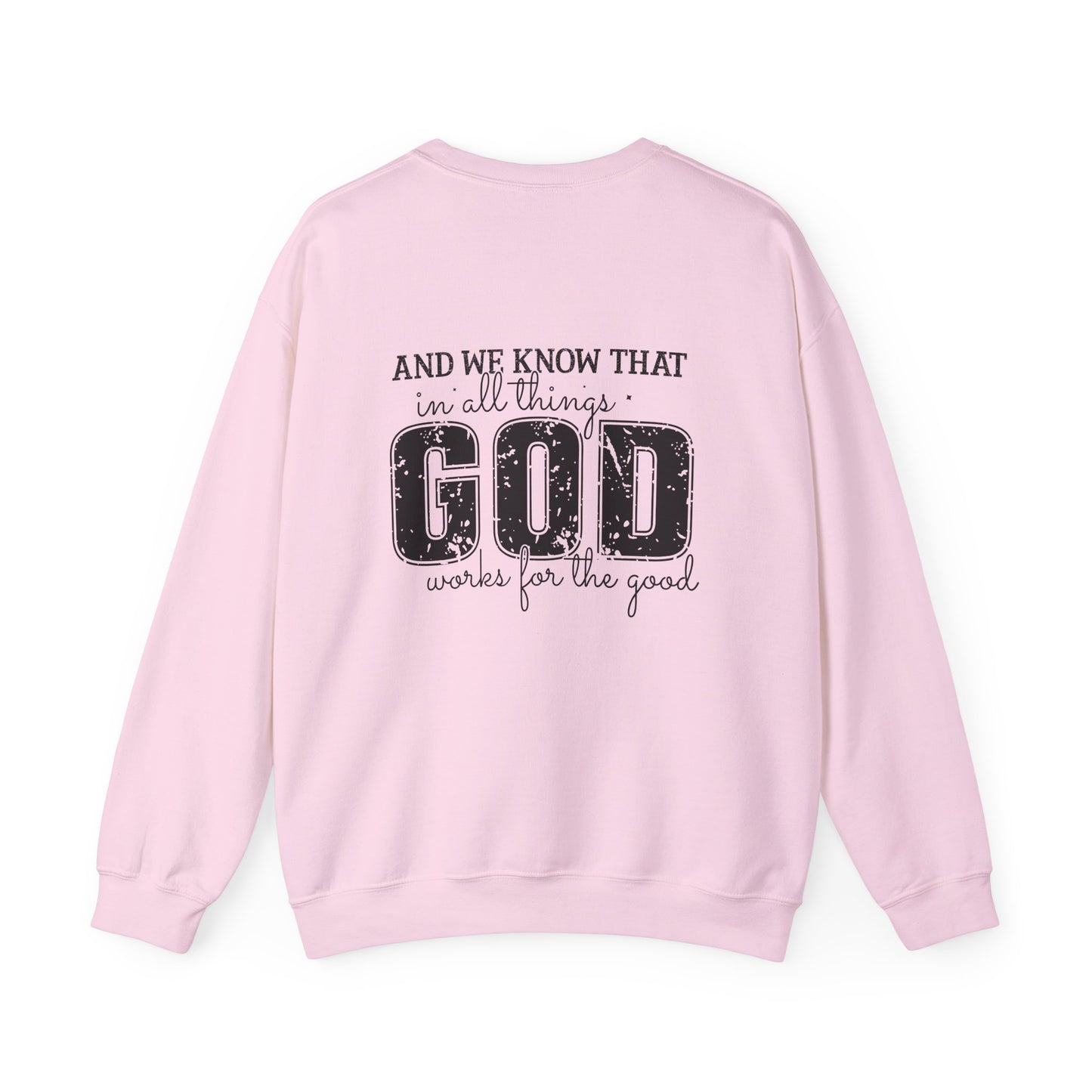 Faith-Inspired Unisex Crewneck Sweatshirt - Romans 8:28 Design