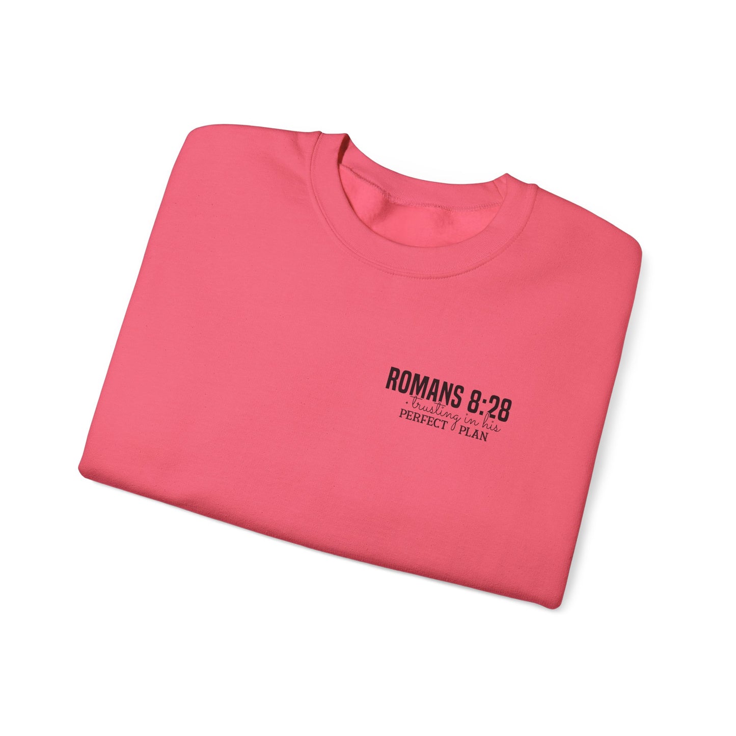 Faith-Inspired Unisex Crewneck Sweatshirt - Romans 8:28 Design