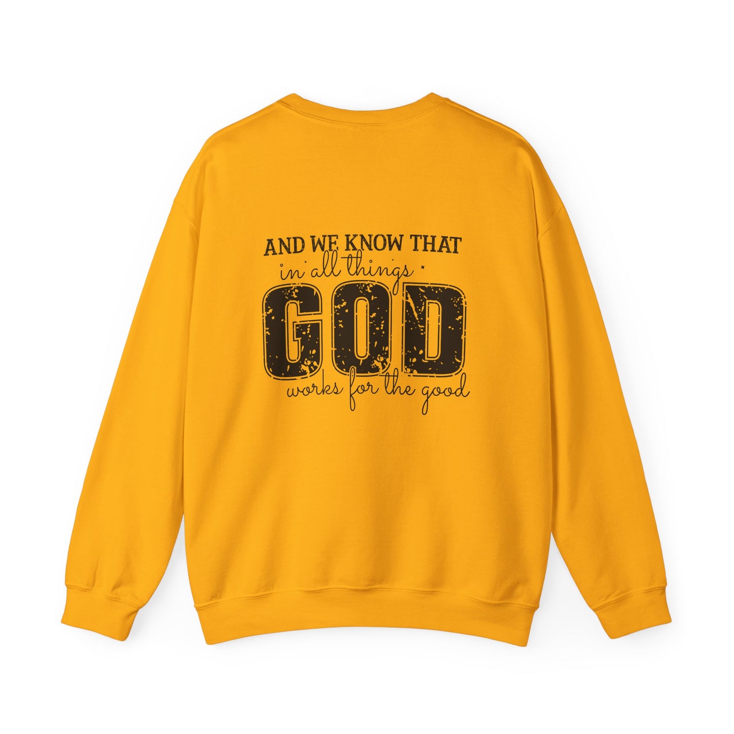 Faith-Inspired Unisex Crewneck Sweatshirt - Romans 8:28 Design