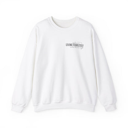 Living Fearlessly Crewneck Sweatshirt - Faith-Inspired Unisex Pullover
