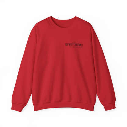 Living Fearlessly Crewneck Sweatshirt - Faith-Inspired Unisex Pullover