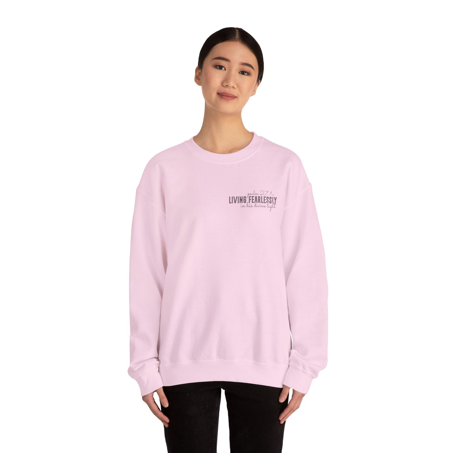 Living Fearlessly Crewneck Sweatshirt - Faith-Inspired Unisex Pullover