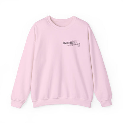 Living Fearlessly Crewneck Sweatshirt - Faith-Inspired Unisex Pullover