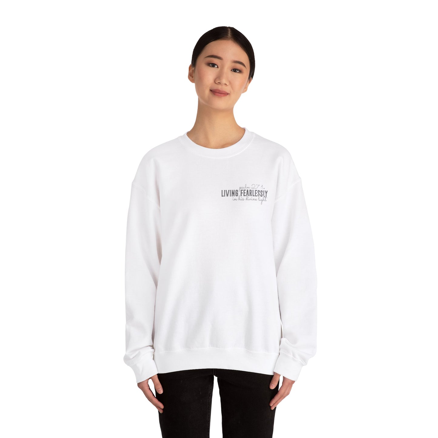 Living Fearlessly Crewneck Sweatshirt - Faith-Inspired Unisex Pullover