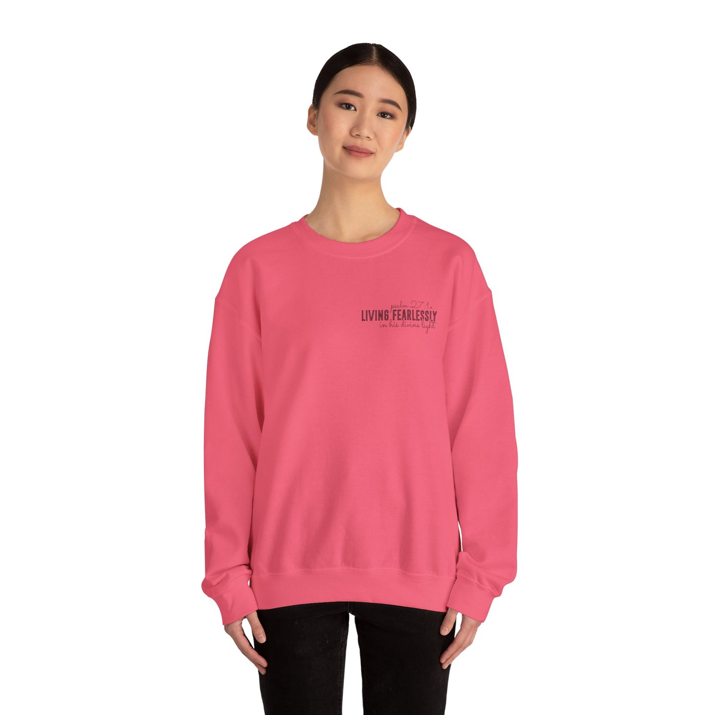 Living Fearlessly Crewneck Sweatshirt - Faith-Inspired Unisex Pullover