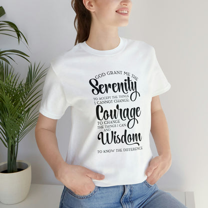 Serenity Prayer Unisex Jersey Short Sleeve Tee