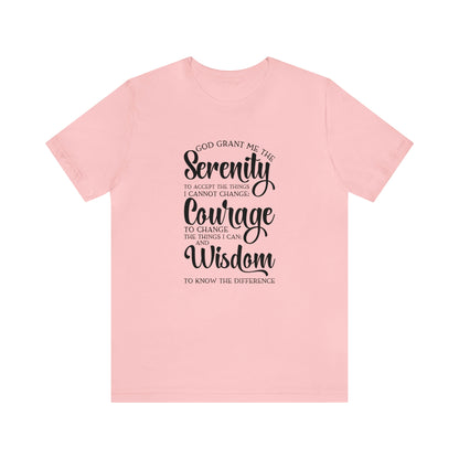 Serenity Prayer Unisex Jersey Short Sleeve Tee