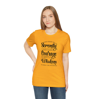 Serenity Prayer Unisex Jersey Short Sleeve Tee